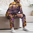 thumbnail image 6 of KLL Sunshine Cute Cat Sunflower Sleepwear Mens Flannel Pajamas,Long Cotton Pj Set, 6 of 7