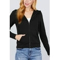 thumbnail image 4 of FashionMille Women Regular Slim Fit Lightweight Zip UP Cotton Blend Hooded Jacket, 4 of 5