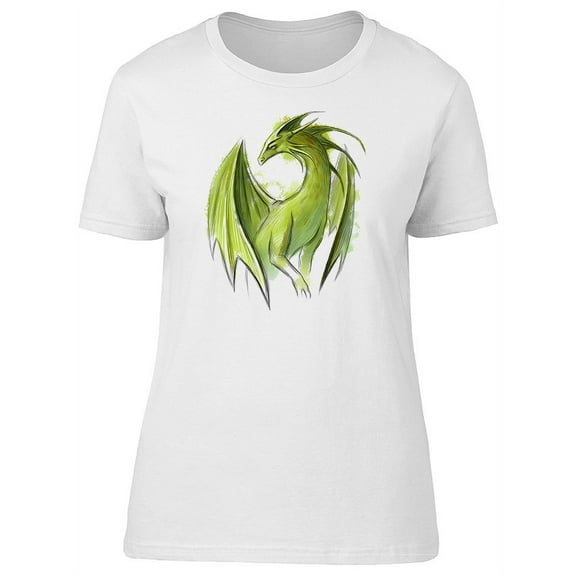 Illustration Of A Green Dragon T-Shirt Women -Image by Shutterstock, Female Large