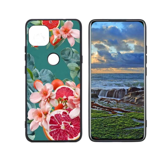 Blossom-citrus-82 Phone Case, Degined for Moto One 5G Ace Case Men Women, Flexible Silicone Shockproof Case for Moto One 5G Ace