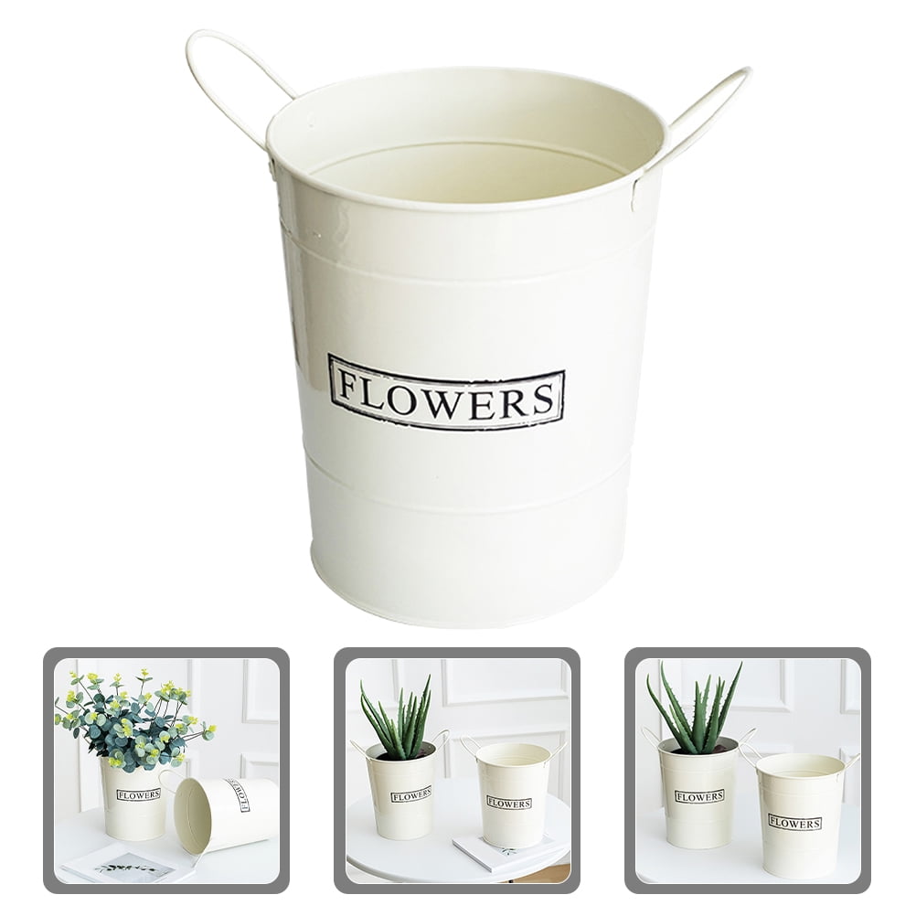 Hemoton Iron Plants Flower Pot Binaural Flower Planter Gardening Art Planting Flower Pot