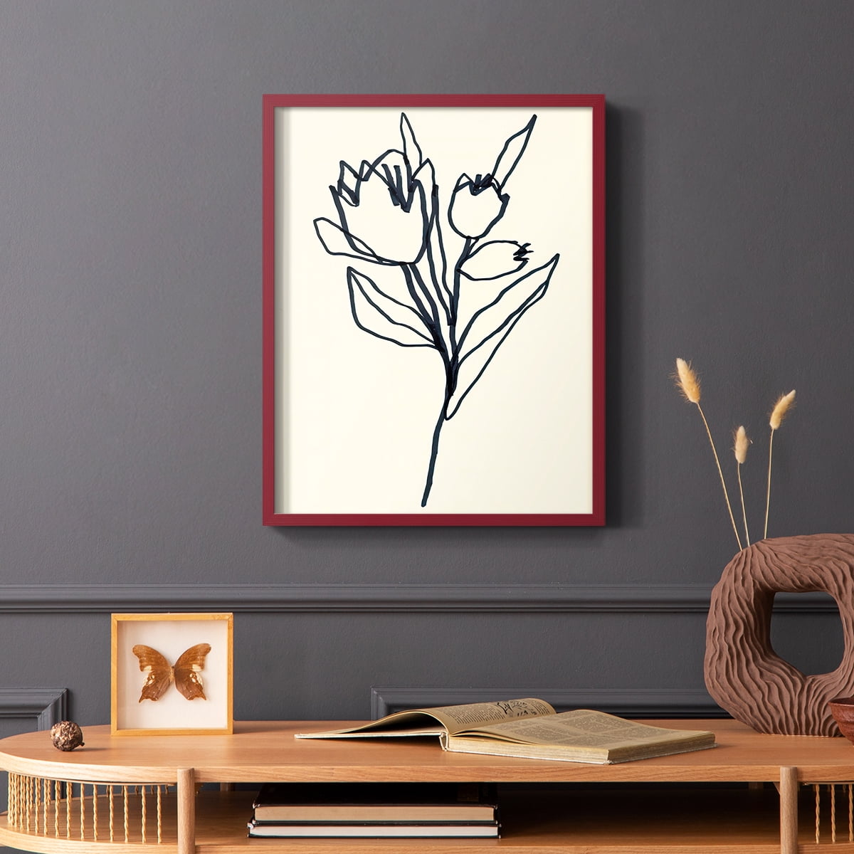 Floral Marker II in Paper Solid Wood 8 x 10 Framed Print