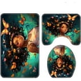 thumbnail image 4 of Black Girl Shower Curtain set with Bath Rugs Set,4 Sets Rustic African American Bathroom Sets Decor Waterproof Curtains Rug Mats Toilet Seat Cover Hooks Butterfly Kids Girly Queen (Rustic), 4 of 7