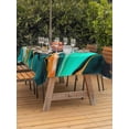 thumbnail image 3 of Outdoor Tablecloths with Umbrella Hole & Zipper, Dark Green Orange Marble Rectangle Tablecloth 52x70 Inch, Modern Abstract Art Marbles Waterproof Table Cloth, Patio/Pool/Picnic Table Covers, 3 of 8