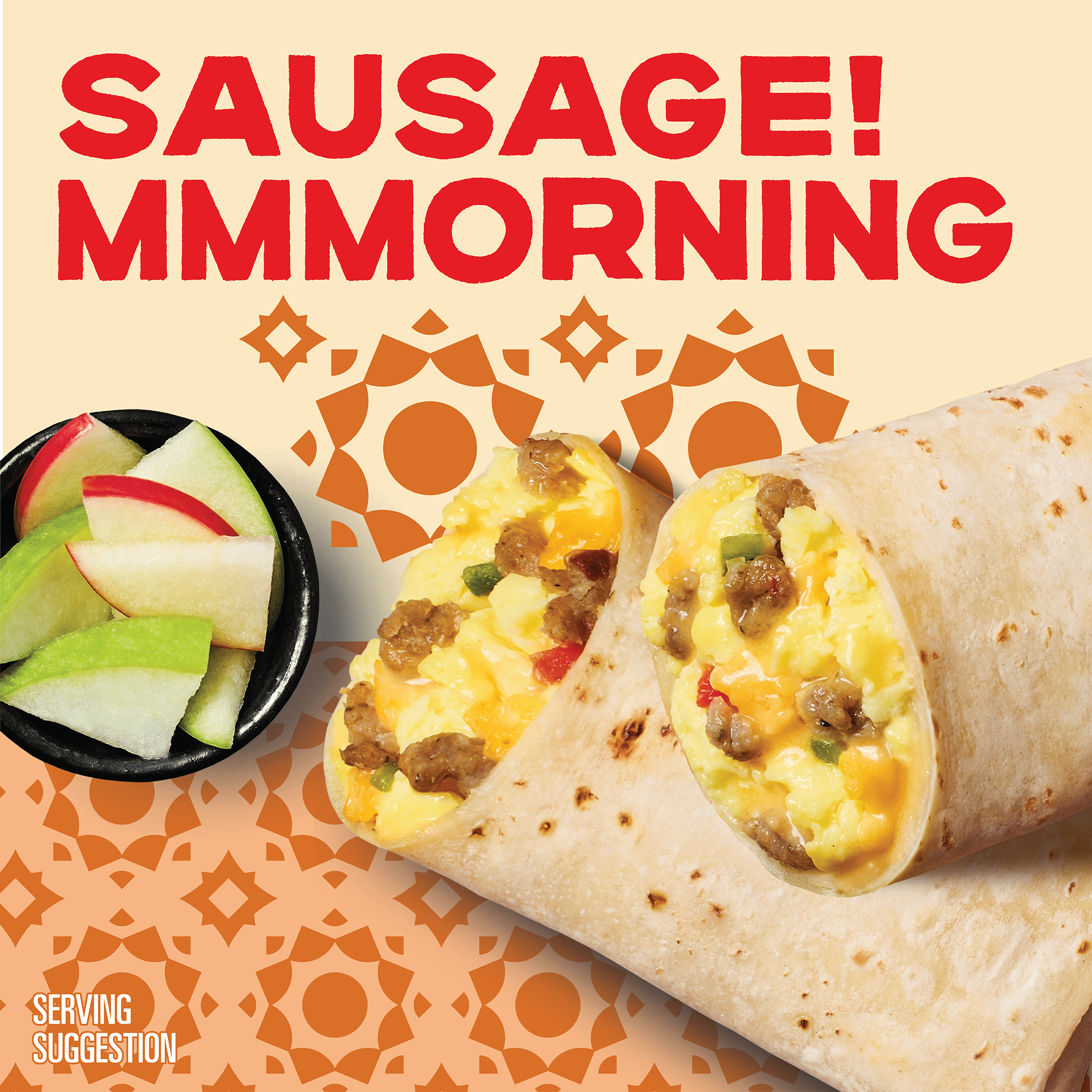 El Monterey Signature Egg, Sausage & Cheese Burritos, 36 oz, 8 Count (Frozen)