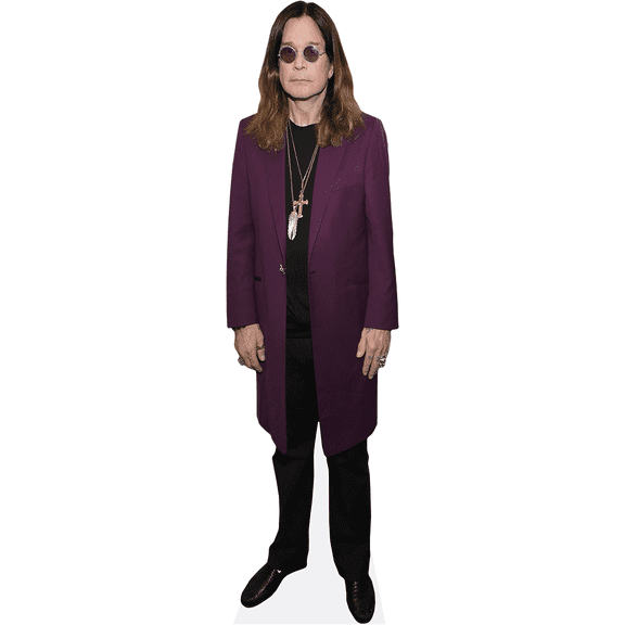 Ozzy Osbourne (Purple Jacket) Mini Recyclable Cardboard Stand-Ups, Lifelike, 60 cm x 21 cm