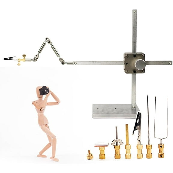 Professional Stop Motion Animation Motion Rig Arm with Dual-rail Winder & 6pcs Connectors,for horizontal &vertical movements for Claymation Projects - Max Payload 200-300g
