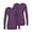 Heather Eggplant, variant on Underscrubs for Women Multi Color 2 Pack - Long Sleeve Underscrub Comfort Tee