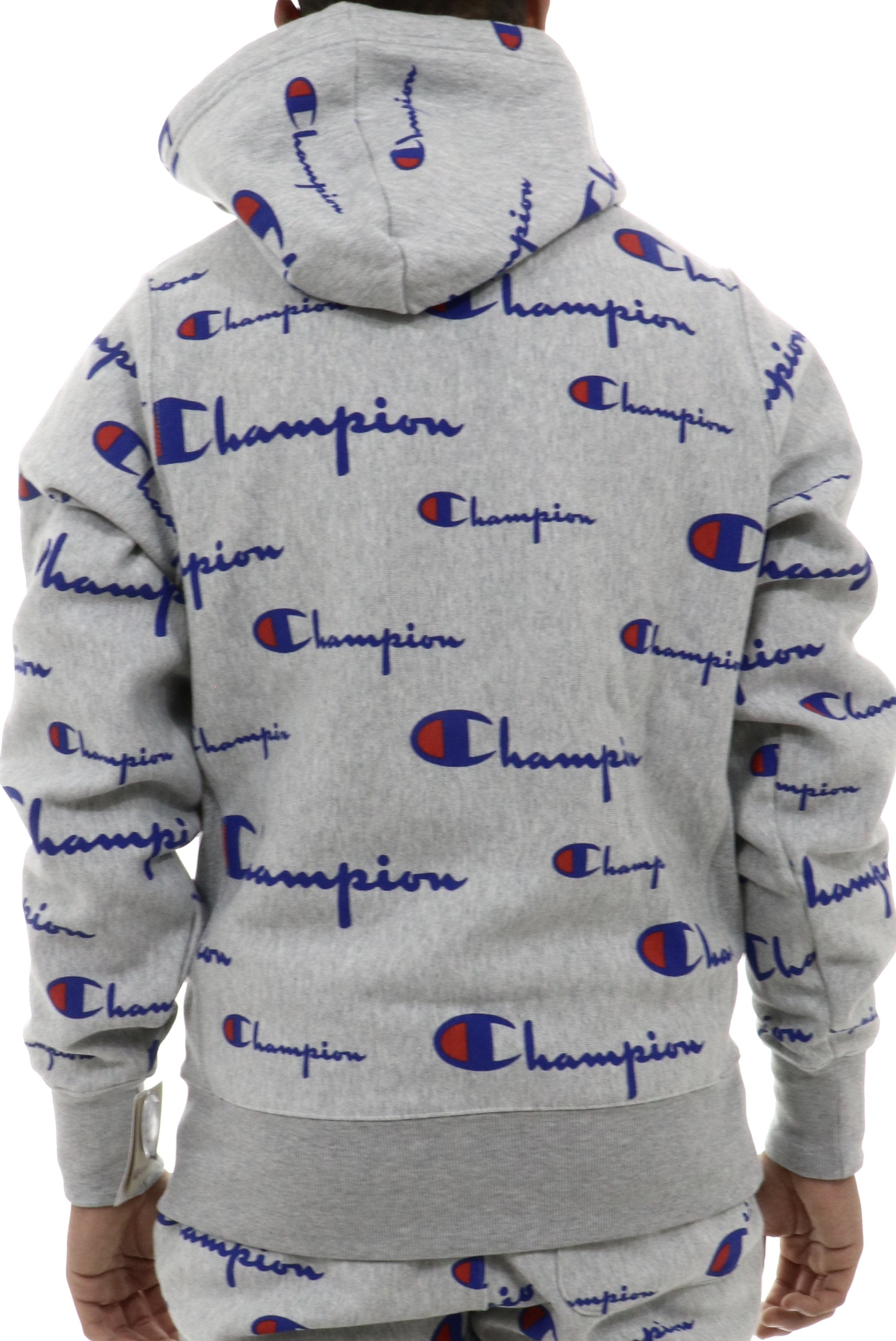 Women's fleece is here with an all over print. Stay cozy in our Big C  Shadow fleece sweatsuit. #champion #championnyc #fleece #hoodie #