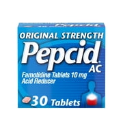 Pepcid AC Original Strength Heartburn Medicine, 10mg Famotidine, 30 Count