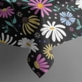 thumbnail image 5 of Black Daisy Flower Colorful Blooms Pattern Square Tablecloth,Waterproof Square Table Cover,Wipeable Spillproof Washable Table Cover for Home Kitchen Party Decor 42"X42"(107x107cm), 5 of 6