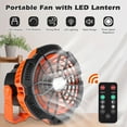 thumbnail image 7 of Ant Class Portable Camping Tent Fan with LED Lantern, Battery Powered Camping Fan with Stepless Speed Control for Fishing, Camping, Bedroom, 7 of 7