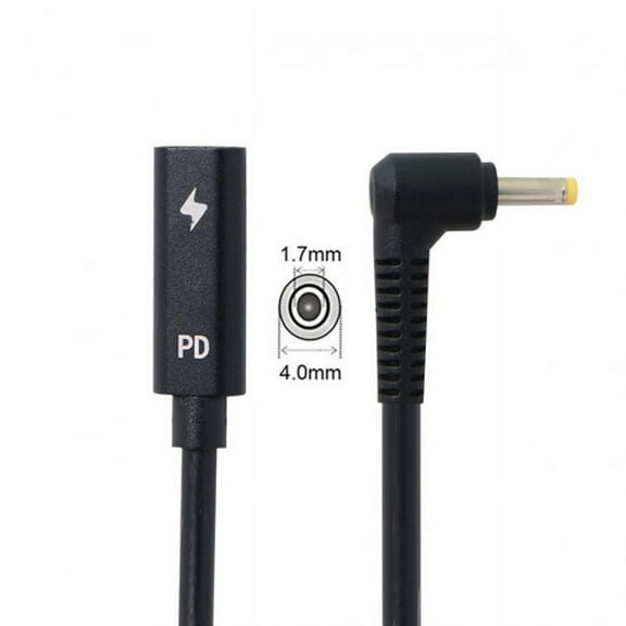 FVH Type C USB-C Female Input to DC 4.0*1.7mm Power PD Charge Cable fit for Laptop 18-20V