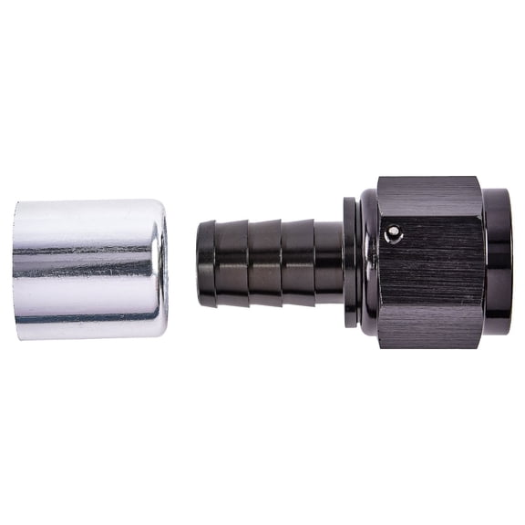 JEGS Straight AN Crimp-On Hose End Fitting [-10 AN Female to -10 AN Hose, Black]