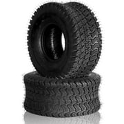 JGSP 15x6.00-6 Lawn Mower Turf Tires 4 Ply Lawn & Garden Tractor Golf Cart Tires Tubeless 15x6.00x6 Set of 2