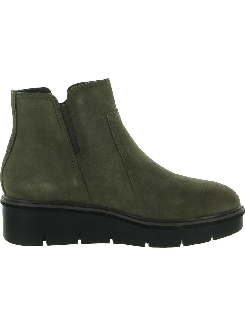 Clarks Womens Airabell Zip Leather Ankle Wedge Boots - Walmart.com