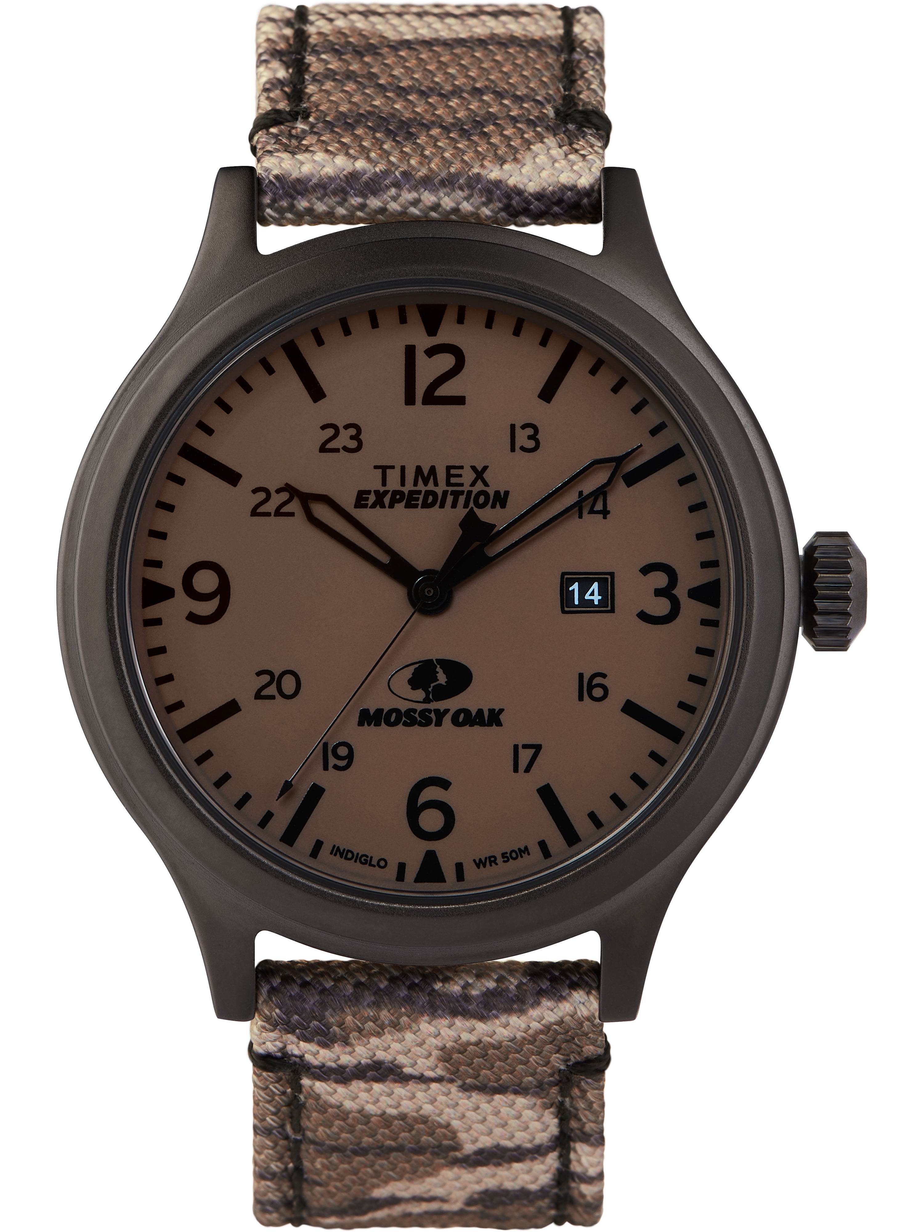 Timex x Mossy Oak Expedition Scout 43mm Watch, Fabric & Leather Strap - Walmart.com