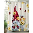 thumbnail image 2 of Fsddascl Beige Gnomes Daisy Shower Curtain Set - 72" x 78" Washable Bathtub Curtain with 12 Hooks, Pastoral Country Garden Floral Waterproof Fabric Stall Shower Curtains for Bathroom/Bathtub Décor, 2 of 6