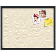 thumbnail image 2 of PinPix 28x22 Custom Cork Bulletin Board Modeco Zig Zag Beige Poster Board Has a Fabric Style Canvas Finish, Framed in Modeco Zig Zag Beige, by ArtToFrames (PinPix-1534), 2 of 5