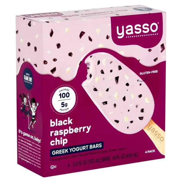 Yasso Black Raspberry Chip Greek Yogurt Bars, 3.5 fl oz, 4 count