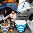 thumbnail image 5 of 2 Pack Collapsible Plastic Bucket 10L Each 2.6 Gallon Cleaning Mop Buckets with Handle Outdoor Car Washing Tub Foldable Portable Camping Gardening Fishing Water Pot Pail Space Saving Round, 5 of 5