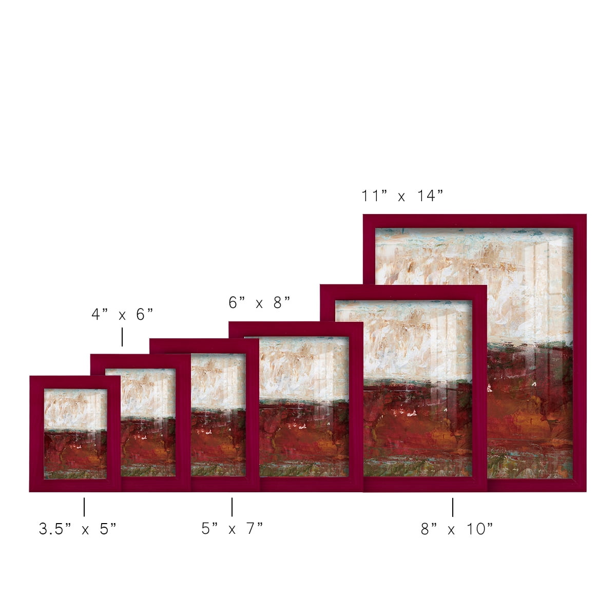 August Horizon II -Framed Print w/glass-Cherry Red