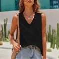 thumbnail image 4 of Fanxing Black Womens Tank Tops V Neck Basic Shirts 2xl Comfort Cotton Sleeveless T Shirts （Women's S-2XL), 4 of 8