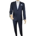 thumbnail image 5 of Men Suit BERLUSCONI Turkey 100% Soft Italian Wool Super 180's #Ber28 Navy Blue, 5 of 9