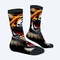 thumbnail image 2 of Four Seasons Universal Socks - 2 Pairs of Unisex Trendy Socks with Vibrant Tiger Face Design in Black and Orange Cool Sunglasses Style, 2 of 5