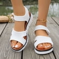 thumbnail image 2 of Rokment Athletic Orthopedic Walking Sandals for Women 2026 Comfortable Breathable Mesh Memory Foam Wedge Heels Arch Support Non Slip Work Summer Shoes White Size 8.5, 2 of 6