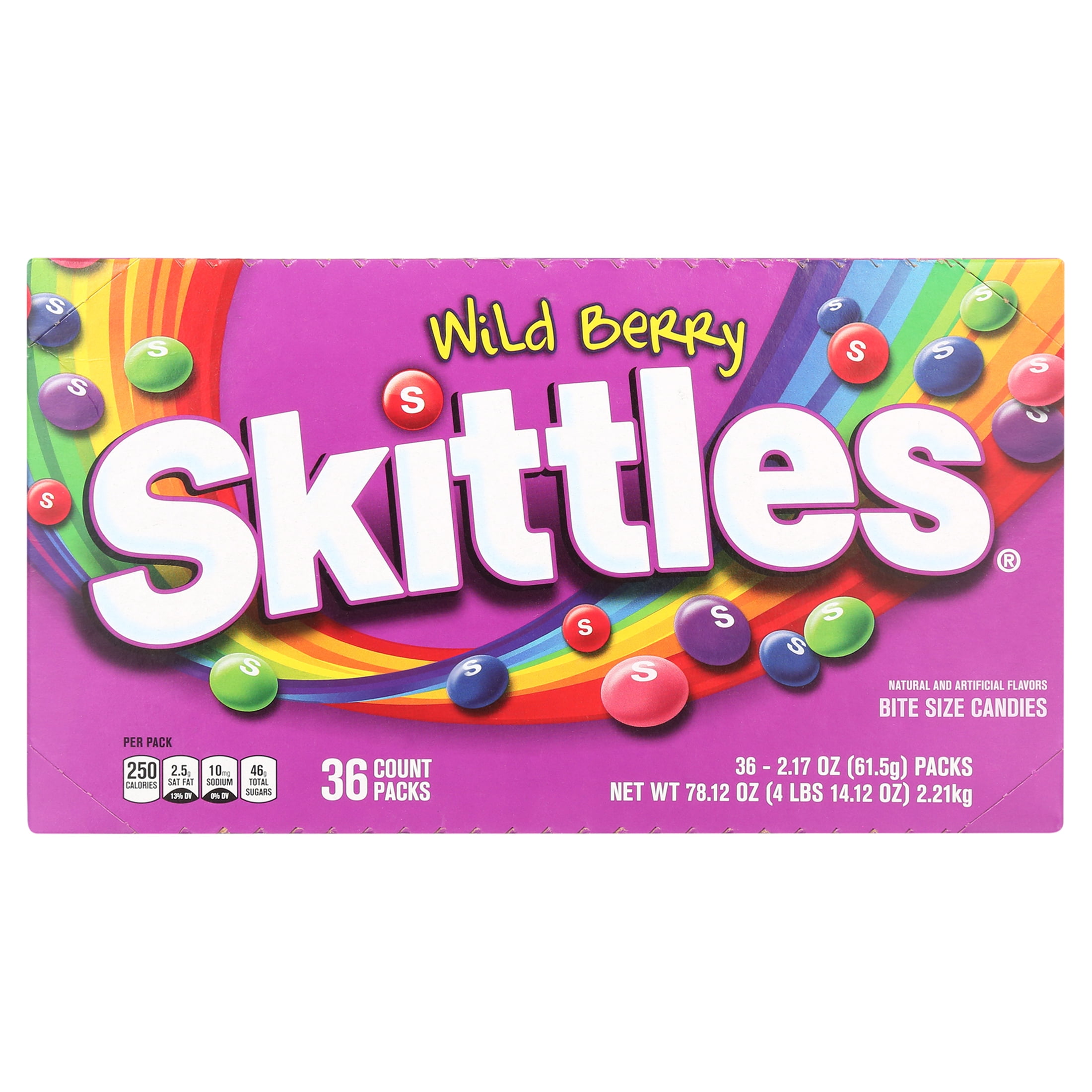 Skittles Wild Berry Chewy Candy, Full Size, 2.17 oz, 36-count