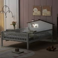 thumbnail image 4 of Euroco Wood Full Size Platform Bed, House Bed with LED Light and Storage, White, 4 of 11