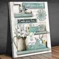 thumbnail image 4 of HFDF Farmhouse Bathroom Decor Wall Art Cute Bathroom Sign Poster Country Bathroom Pictures for Wash Your Hands Rustic Wall Canvas Print Painting for Bathroom Decor Turquoise 8x10inch Framed, 4 of 7
