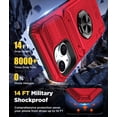 thumbnail image 6 of for iPhone 15 Plus Wallet Case with Card Holder + 1 Screen Protector, (2 Cards) & 360°Ring Kickstand Military Grade Drop Shockproof Rugged Case for iPhone 15 Plus 6.7" (Red), 6 of 12