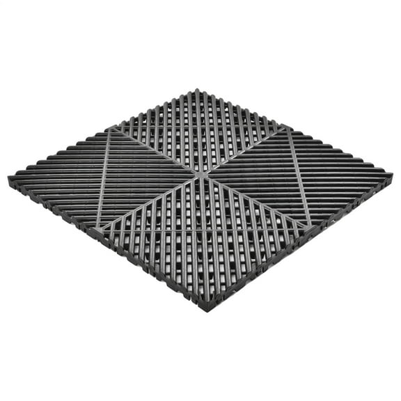 68.47ft Interlocking Garage Floor Tiles, Non-Slip Garage Mats for Floor, Self-Draining, Heavy-Duty, High-Impact Copolymer, Easy Install (Black, 40 Pack of 15.7" x 15.7" Tiles)