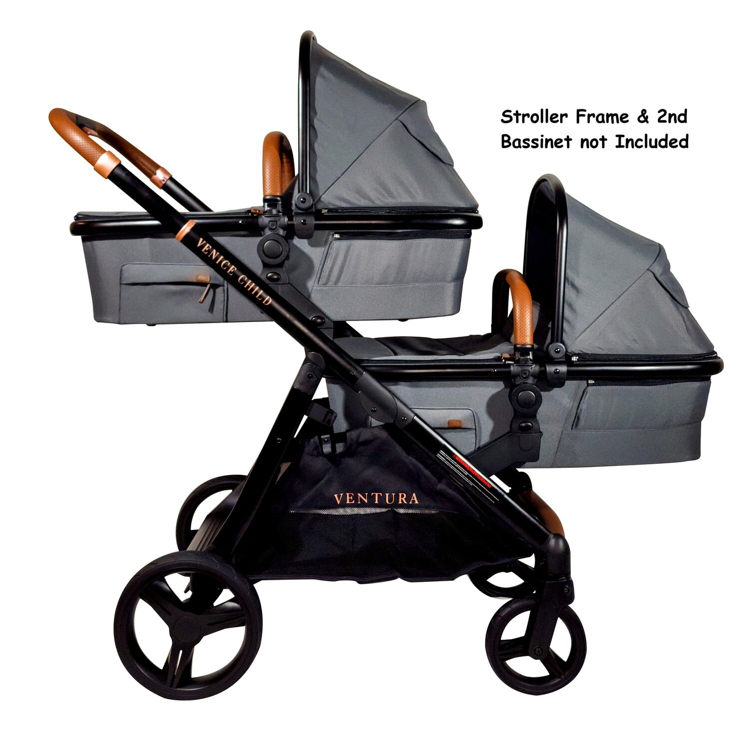 Venice Child Ventura Single-to-Double Sit-n-Stand Stroller Stand-Alone Bassinet