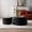 Black, variant on Noble House Round & Half-Moon Nesting Tables, MDF Handcrafted Relief Coffee Table, Space-Saving, Black, Set of 2