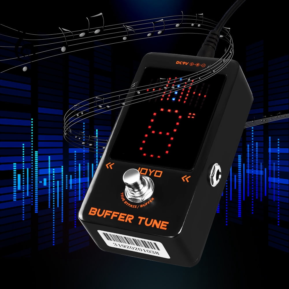 JOYO Buffer Tuner Pedal Built-in Buffer with Accurate Tuning and LED Screen for Electric Bass Guitar Effects (Buffer Tune JF-19)