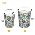 thumbnail image 3 of Sikiie Dinosaurs And Leaves Print Round Dirty Clothes Basket, Waterproof Standing Foldable Storage Basket, for Laundry Room, Bedroom, Bathroom Storage-Medium, 3 of 6