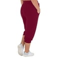 thumbnail image 3 of hotojiny Women's Plus Size Capri Sweatpants Soft Cozy Drawstring Cropped Trousers Casual Athletic Lounge Pants with Pockets, 3 of 6