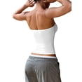 thumbnail image 4 of Womens Tube Tops Strapless Crop Tops Basic Backless Sleeveless Going Out 2026 Spring Summer Clothes White M, 4 of 8