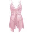 thumbnail image 5 of Puntoco Women Lingerie Lace Babydoll Mesh Nightgown Chemise Boudoir Nighty Sleepwear, 5 of 6