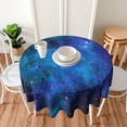 thumbnail image 6 of Galaxy Space Nebula Round Tablecloth Thicken Desk Cloth Washable Table Cover Table Cloth for Kitchen Daily Dinning Party Tabletop Decor 60 Inch, 6 of 6