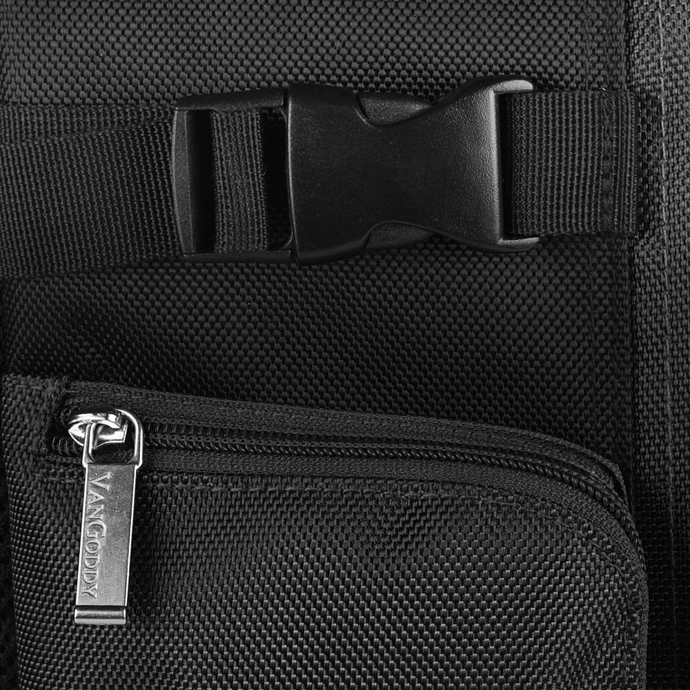 Sporty Outdoor Nylon Backpack Bag for DSLR Compact Cameras, Drones, Camcorders, Sports Action Camers, And Portable Printer Organizers (Black)