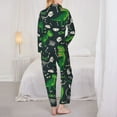 thumbnail image 5 of Junzan T Rex And Dinosaur Bone Print Womens Pajama Sets,Long Sleeve Button Down For Women Pjs 2 Piece, 5 of 9