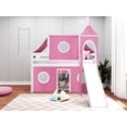 thumbnail image 5 of JACKPOT Solid Wood Prince & Princess Low Loft Twin Bed in White/Pink, 5 of 6