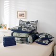 thumbnail image 5 of Homewish Vintage Lodge Cabin Bedding Comforter Set 7pcs, Blue Buffalo Plaid King Bedding Sets, Rustic Farmhouse Theme Reversible Bed Sheets, Ultra Soft Bedroom Decor, 5 of 7