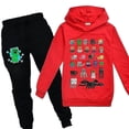 thumbnail image 1 of Minecraft Game Tracksuit Set Kids Hooded Sweatshirt Trousers Outfit, 1 of 1