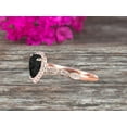 thumbnail image 3 of 1.75 Carat Pear Shape Black Diamond Moissanite Engagement Ring Promise Ring Anniversary Ring On 10k Rose gold Art Deco Ring, 3 of 6