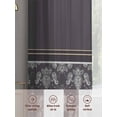 thumbnail image 6 of Boho Purple Flower Sheer Curtains 84 Inch Length 2 Panels Set Window Treatments, Abstract Bohemia Pesley Floral Rod Pocket Semi Curtains for Living Room/Bedroom/Kitchen Décor, 104"W x 84"L, 6 of 7